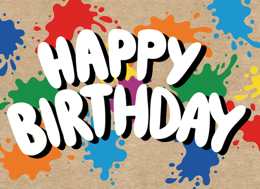 Paint Splatter Happy Birthday (4 ft)