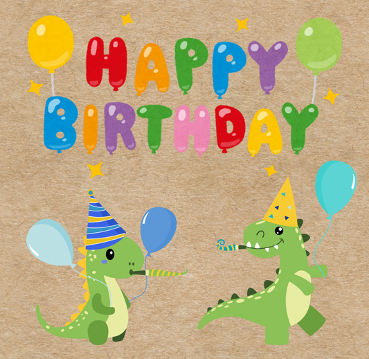 Dinosaurs with Balloons Birthday (3 ft)
